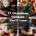 A tray of 17 festive and colorful Christmas cookies decorated for the holidays.