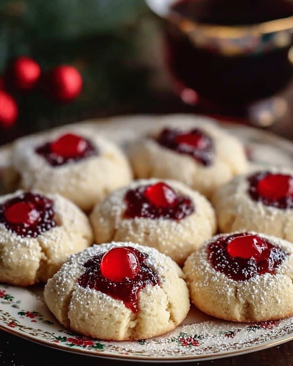 Christmas Maraschino Cherry Shortbread Cookies