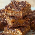 Delicious caramel chocolate oatmeal bars known as Carmelitas