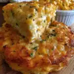 Delicious Cheesy Corn Souffle topped with golden cheese and fresh corn