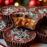 Delicious homemade Chocolate Caramel Cups with rich chocolate and gooey caramel
