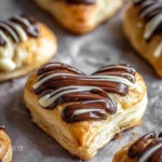 Chocolate Hazelnut Pastry Hearts with a rich filling and flaky crust