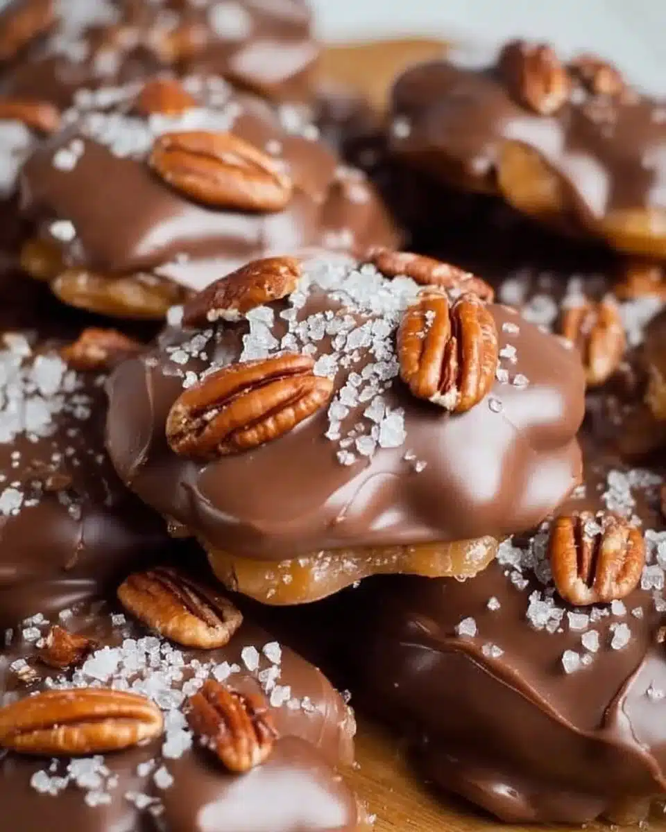 Chocolate Pecan Turtle Clusters