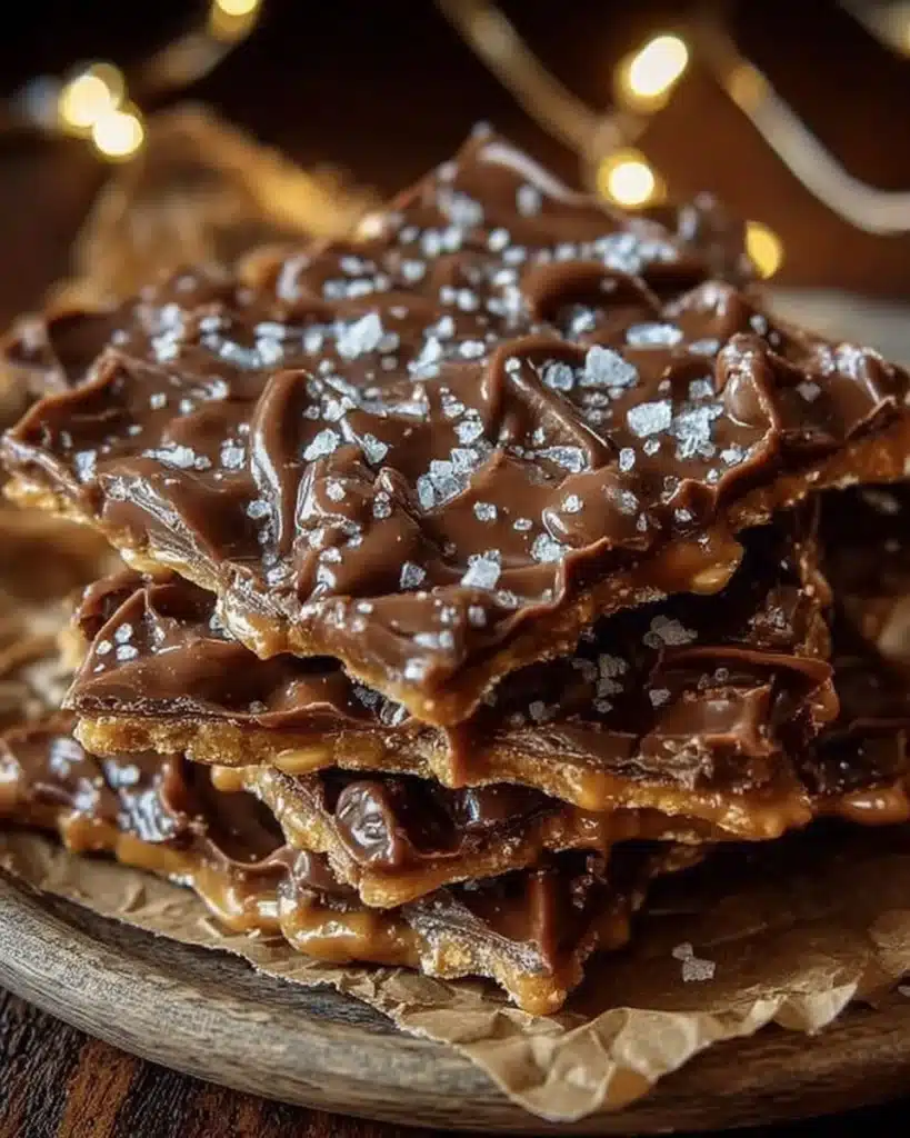 Delicious Christmas Crack Saltine Bark ready for holiday snacking