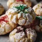 Delicious Christmas Gooey Butter Cookies on a festive plate