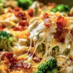 Creamy low carb chicken casserole served in a dish