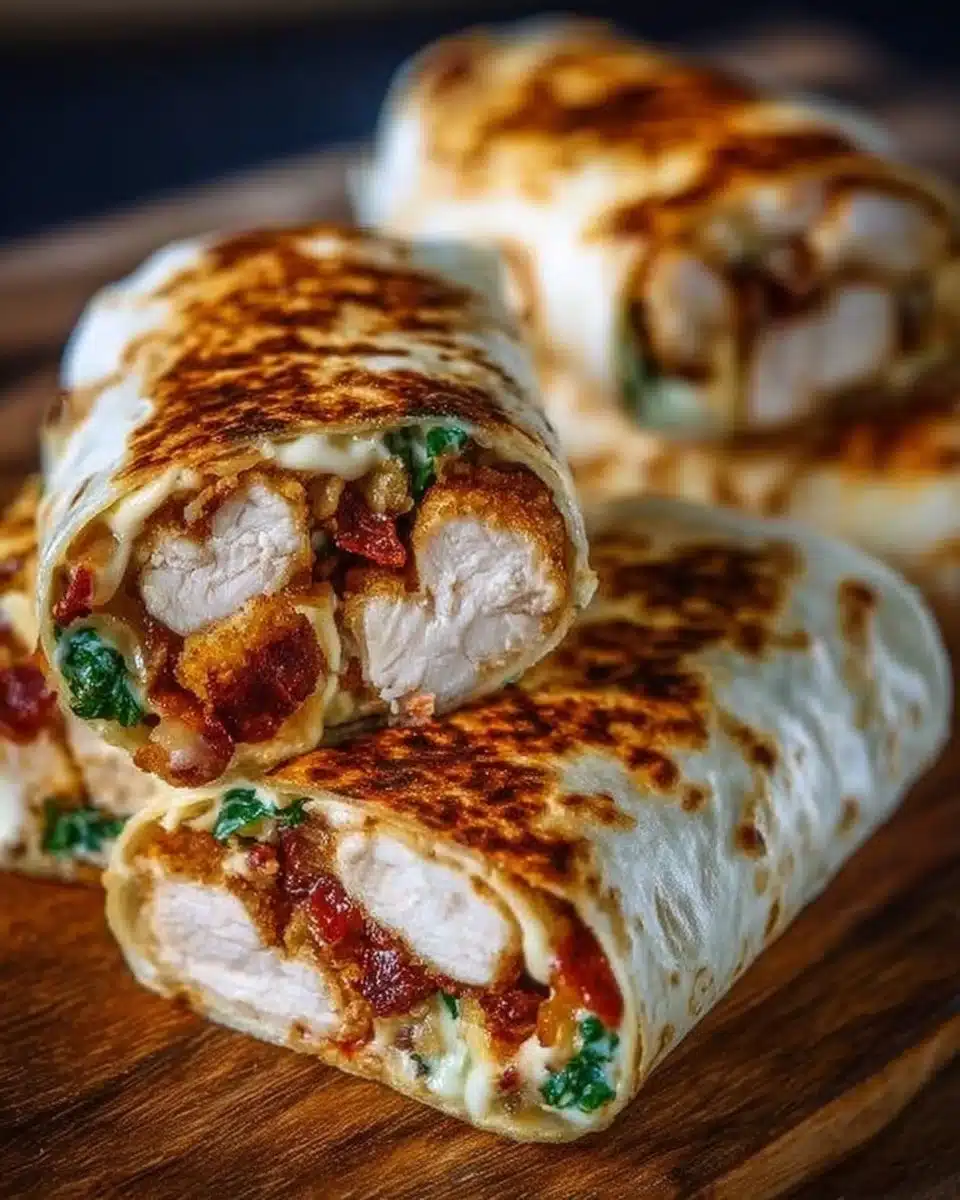 Crunchy Crispy Air Fryer Chicken &amp; Mozzarella Wraps