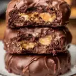 Deliciously rich Earthquake Cake topped with chocolate and nuts