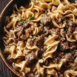 Delicious plate of easy beef and noodles recipe