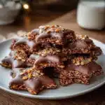Easy no-bake Star Crunch Cookies with chocolate and crispy rice.