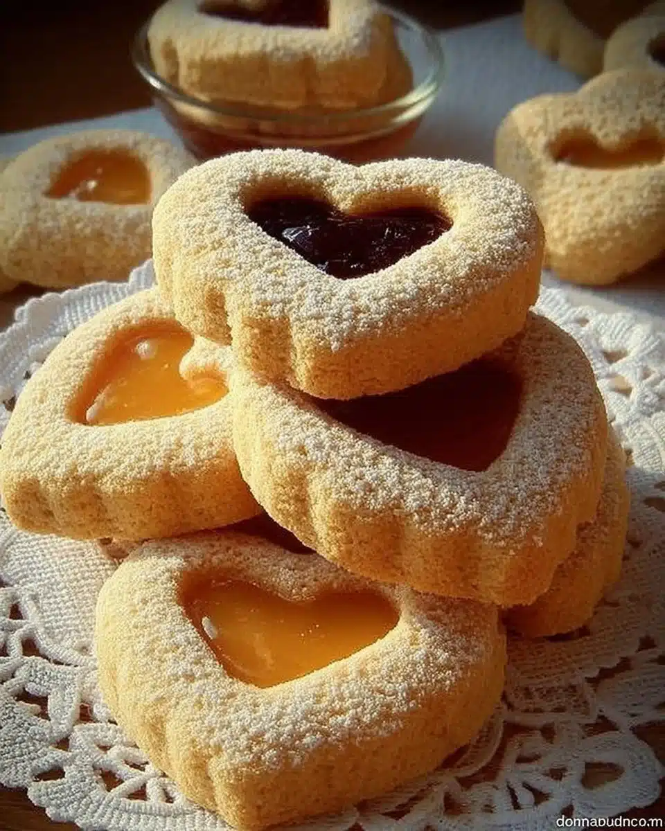 Heart-Shaped Linzer Cookies (Czech-Style)