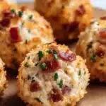 Mini Bacon Ranch Cheeseballs served on a platter