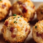 Mini bacon ranch cheeseballs appetizer served on a platter
