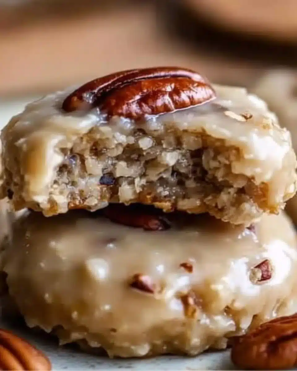 No-Bake Coconut Pecan Praline Cookies