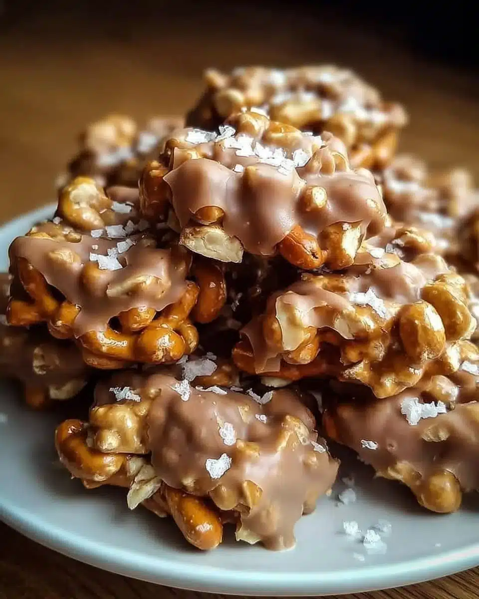 No-Bake Peanut Butter Pretzel Clusters