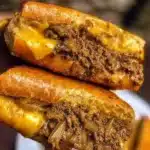 Philly Cheesesteak Sloppy Joes served with toppings on a plate