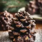 Pine Cone Chocolate Truffles beautifully shaped and arranged on a plate