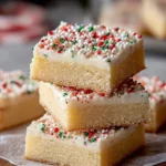 Delicious homemade Sugar Cookie Bars with colorful sprinkles on top