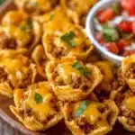 Plate of flavorful Taco Ranch Bites served with dipping sauce