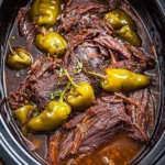 Deliciously prepared Mississippi Pot Roast served with vegetables.