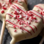 White Chocolate Candy Cane Heart Pops - festive and delicious holiday treat