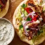 Air Fryer Chicken Shawarma Wrap ready to serve with fresh ingredients.