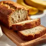 Delicious homemade banana bread loaf with walnuts