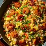 A bowl of Bang Bang Fried Rice with colorful vegetables and spices