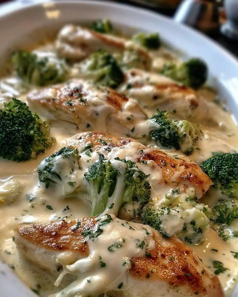Chicken and Broccoli Baked Alfredo