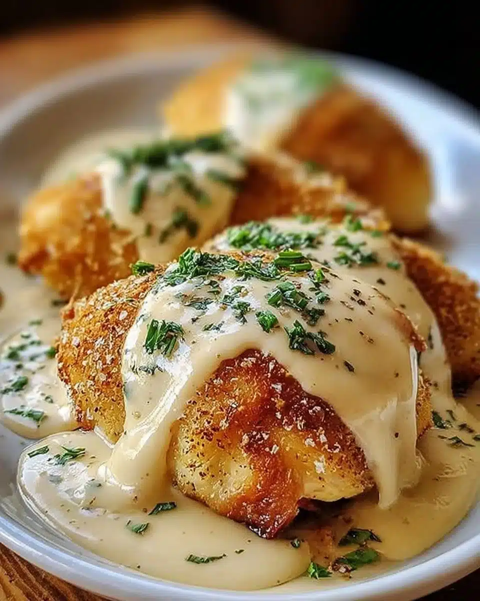Chicken Pillows with Creamy Parmesan Sauce