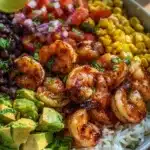 Delicious Chipotle Lime Shrimp Bowl with fresh ingredients