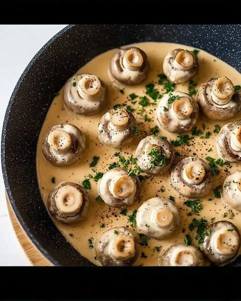 Creamy Garlic Mushrooms Recipe