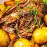 Delicious Crockpot Catalina Roast Beef dish with tender beef and flavorful sauce.