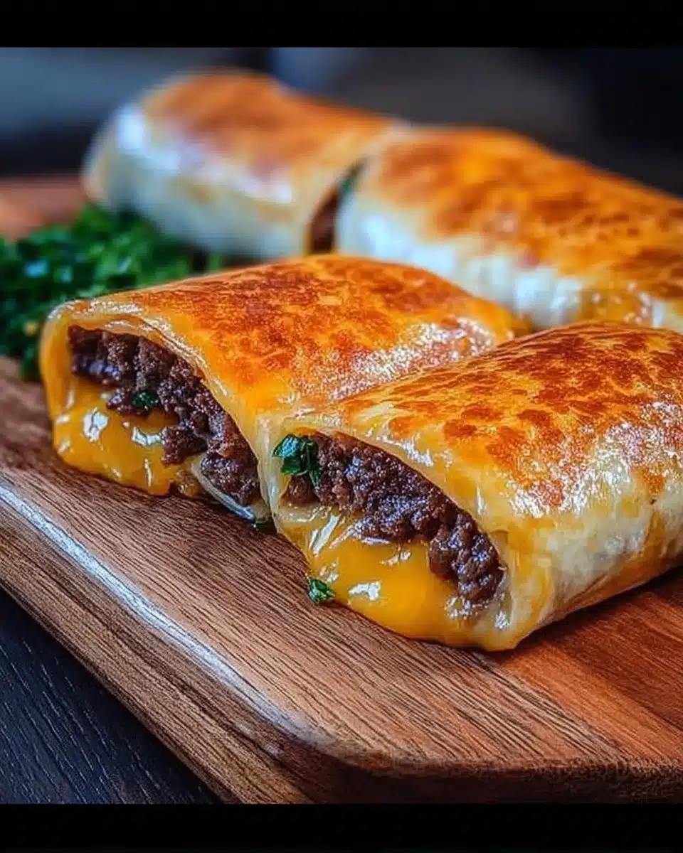 Garlic Butter Beef Cheeseburger Rollups