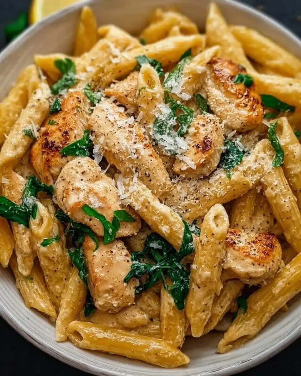 Healthy Garlic Parmesan Chicken Pasta