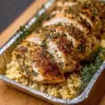 Herbed stuffed chicken breasts with a delicious herb filling