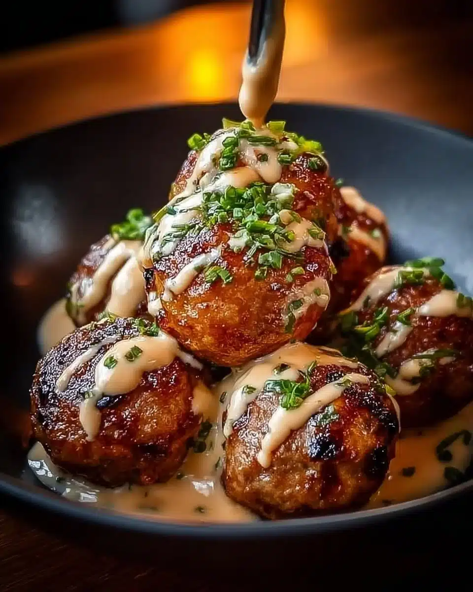 Korean BBQ Meatballs with Spicy Mayo Dip