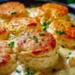 Red Lobster Biscuit Chicken Pot Pie with flaky biscuits and creamy chicken filling