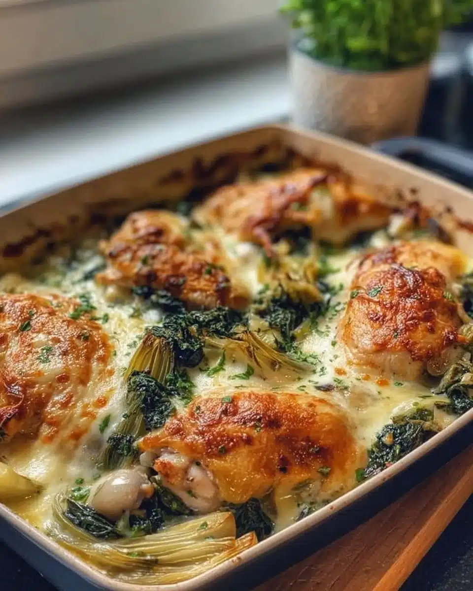 Spinach Artichoke Baked Chicken