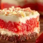 Delicious Strawberry Shortcake Brownies topped with fresh strawberries and whipped cream.