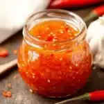 Homemade Sweet Chilli Sauce made with fresh chillies and served in a bowl.