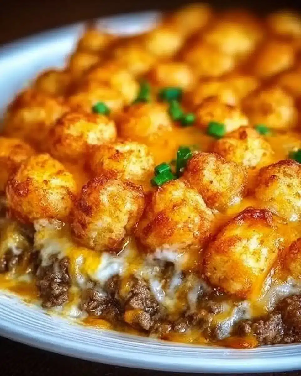 Tater Tot Casserole with Ground Beef