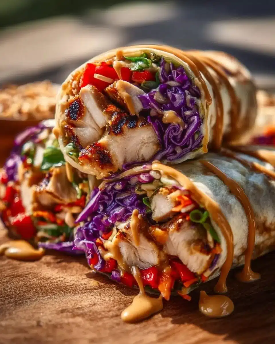 Thai Chicken Wrap with Crunchy Asian Slaw