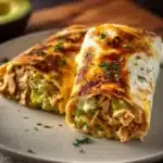 Delicious Chicken Avocado Ranch Burritos served with fresh ingredients