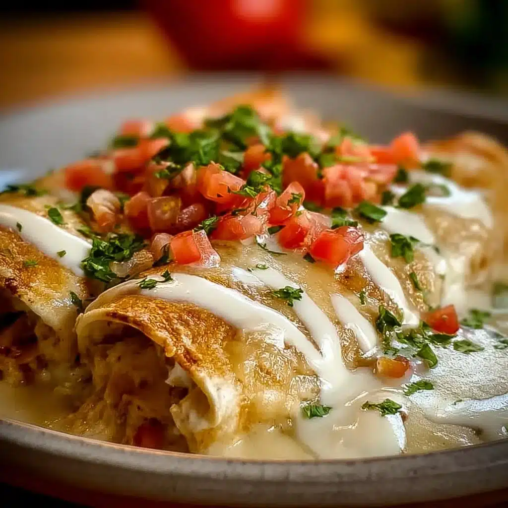 Chicken Enchiladas with Sour Cream White Sauce
