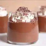 Delicious chocolate tofu pudding served in a bowl with chocolate sprinkles