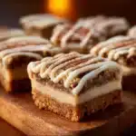 Delicious Cinnamon Roll Bliss Bars with icing and cinnamon topping