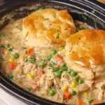 Cozy chicken pot pie with flaky crust and vibrant vegetables