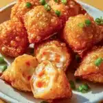 Delicious Crab Rangoon Bombs served hot and crispy