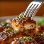 Delicious Garlic Brown Sugar Chicken served on a plate